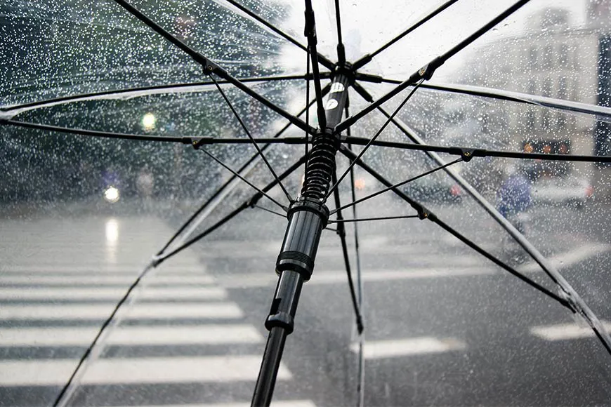 Paraply med regnstänk
