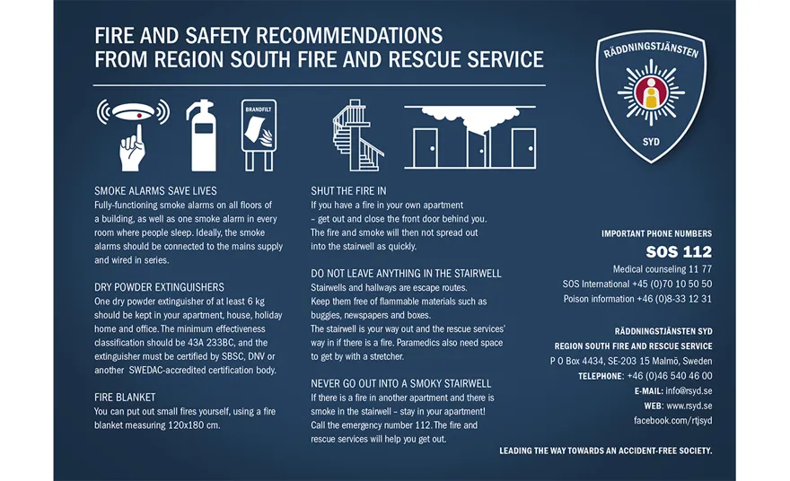 Fire and safety recommendations folder
